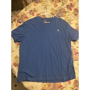 Polo Ralph Lauren Men's Blue Crew Neck Short Sleeve Logo Cotton Knit T-Shirt L